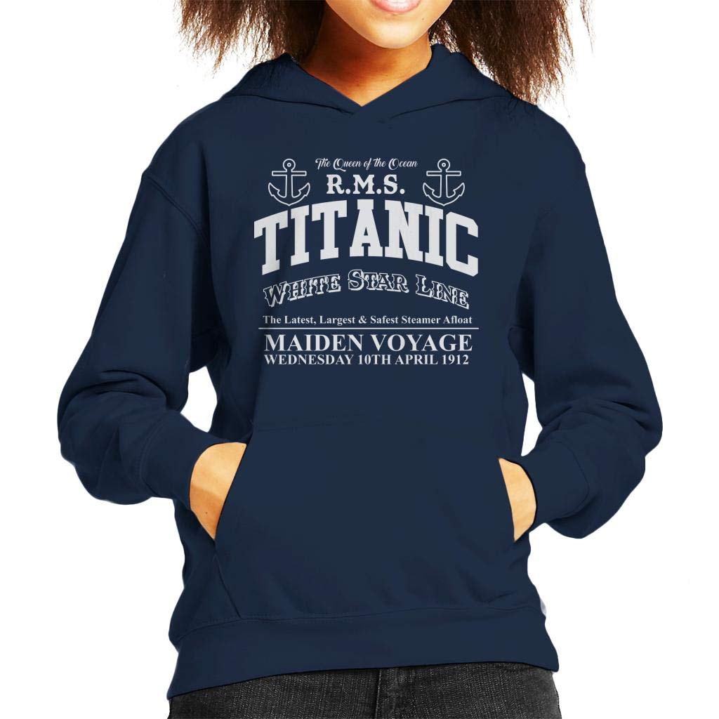 Cloud City 7 Navy Blue Rms Titanic Maiden Voyage Kid's Hooded Sweatshirt