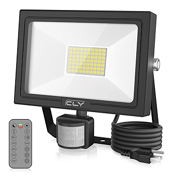 CLY 60W 5200LM LED安防灯 红外感应远程控制 5000K日光 IP66防水 户外泛光灯