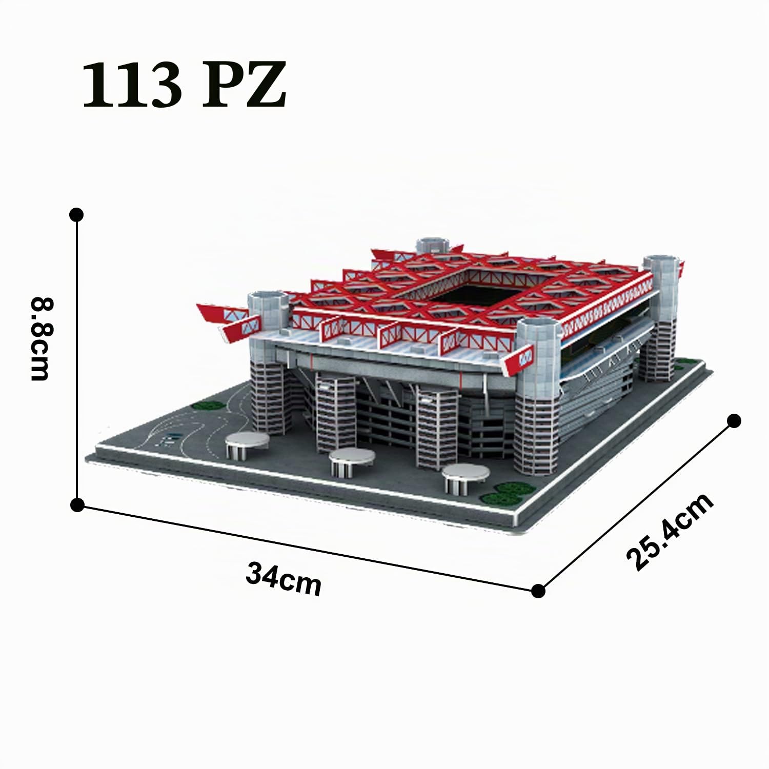Georgie Porgy Puzzle dello Stadio di Calcio 3D DIY Giocattoli da Costruzione Set di Sostruzione (San Siro Staduim 113 Pezzi)
