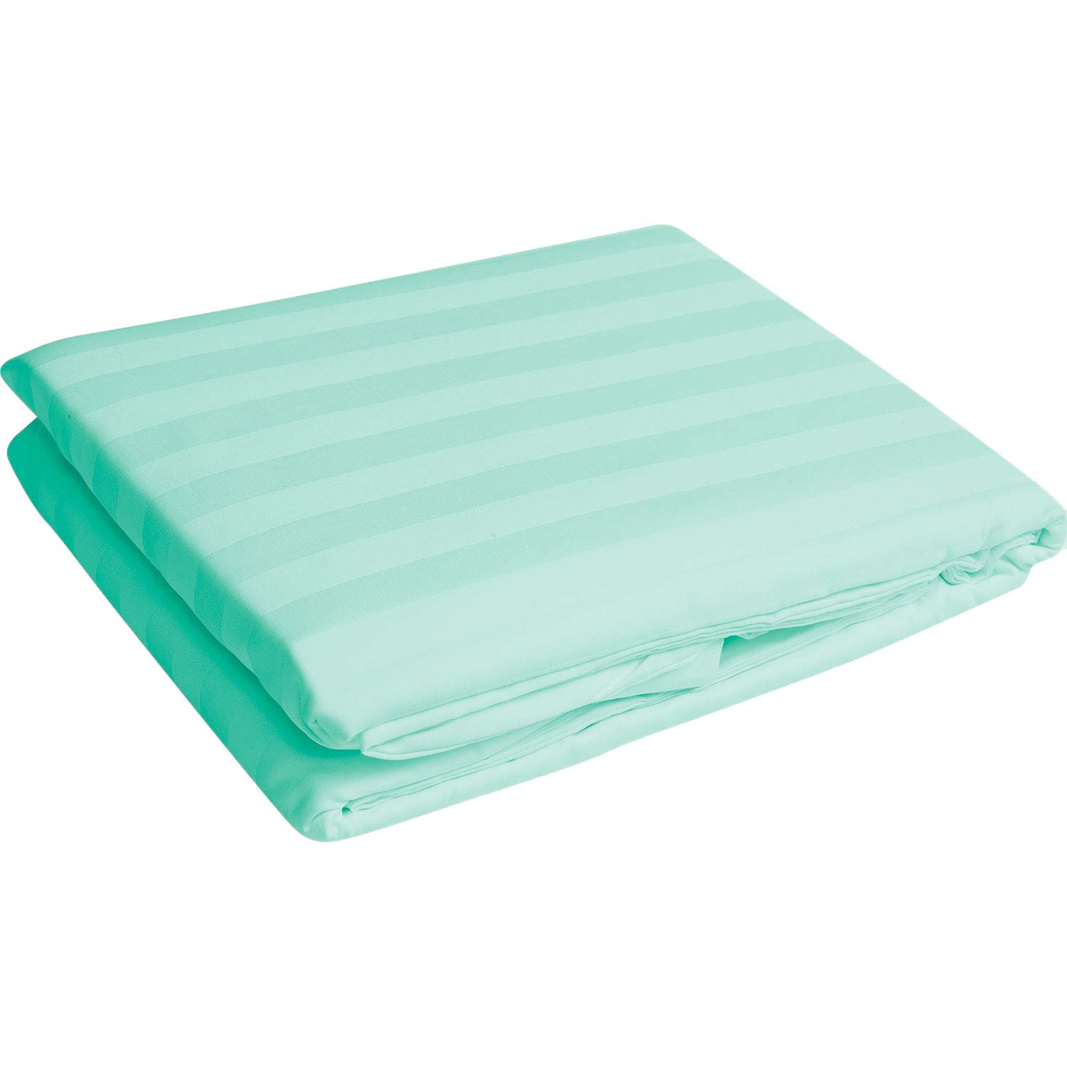 Drap-housse coton égyptien 600 fils aqua avec taie d'oreiller lit double
