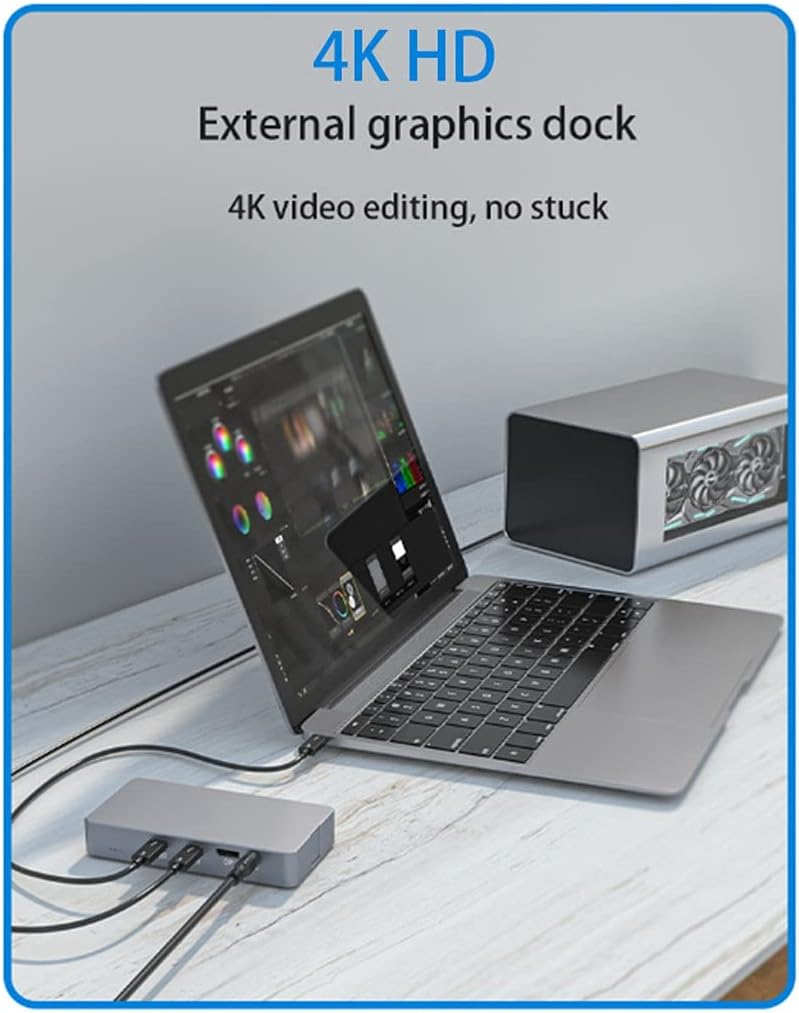 M.2 Dual-Disk NVME HDD Enclosure 3 Docking Station Type C to USB 3.0 Hard Disk Box (Color : Quad-Disk)