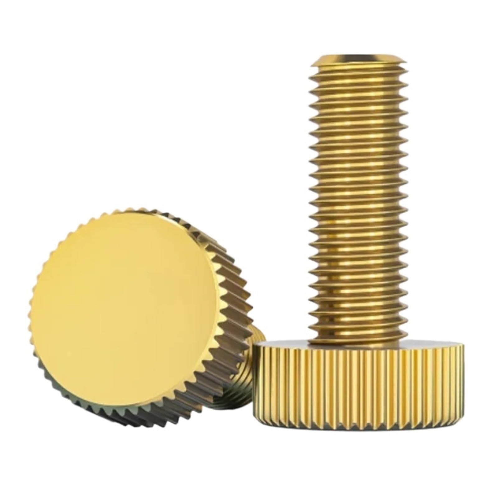 WEKONUMEX Knurled Thumb Screws, Thumb Screws Knurled Brass Flat Head Hand Tighten Multiple Sizes(M6x12 5pcs)
