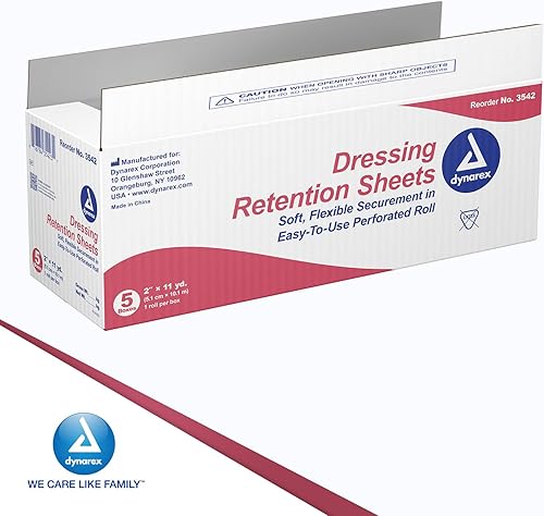Miniatura 7 de Dynarex Hoja de retención de vendaje  Hoja de cinta médica impermeable adhesiva para vendaje de heridas  Tela no tejida agradable a la piel  2