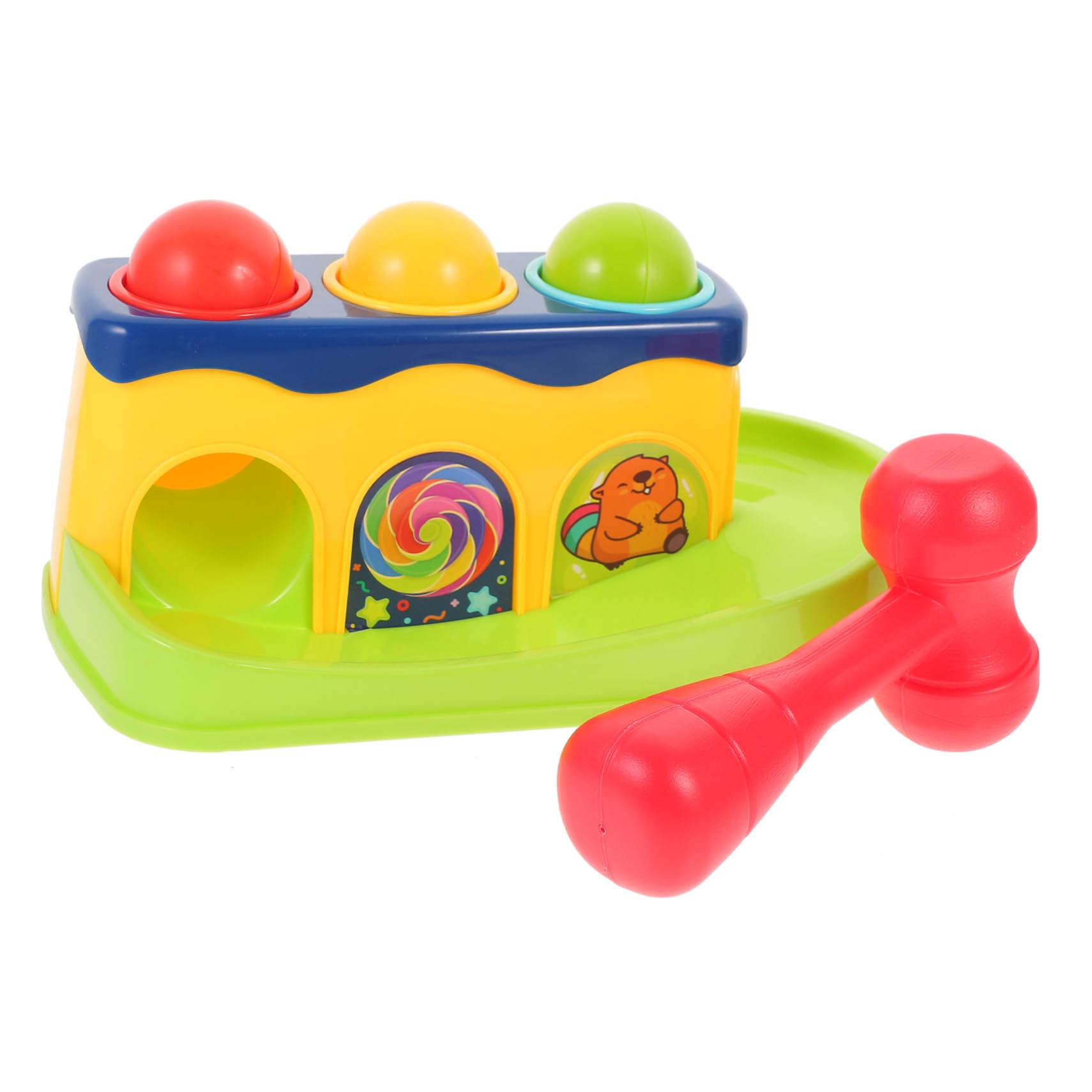 FRCOLOR Musical Hammer Ball Pounding Educational Hammer for Sensory Development Indoor Play Birthday Random Color