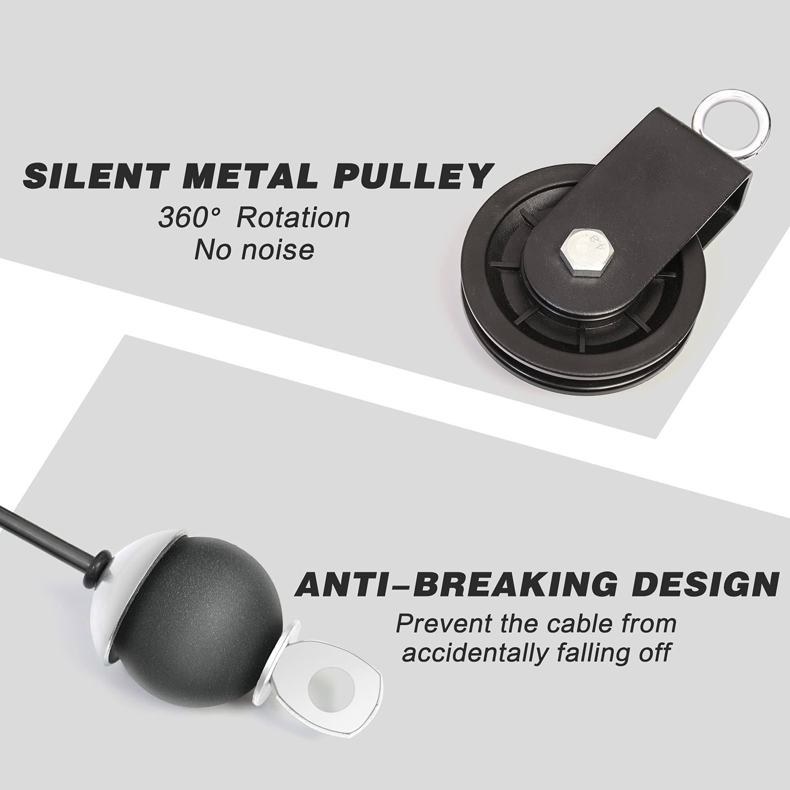 Leogreen Sistema di Pulegge LAT Machine Pulley, Rullo da Polso, LAT Pulley System (180cm & 230cm), ​per allenare la Forza del Polso, per allenare la Forza del Braccio, Esercizi per pulldown