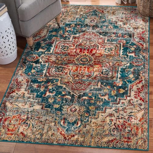 LUXE WEAVERS Vintage Moroccan Area Rug, Blue 6x9