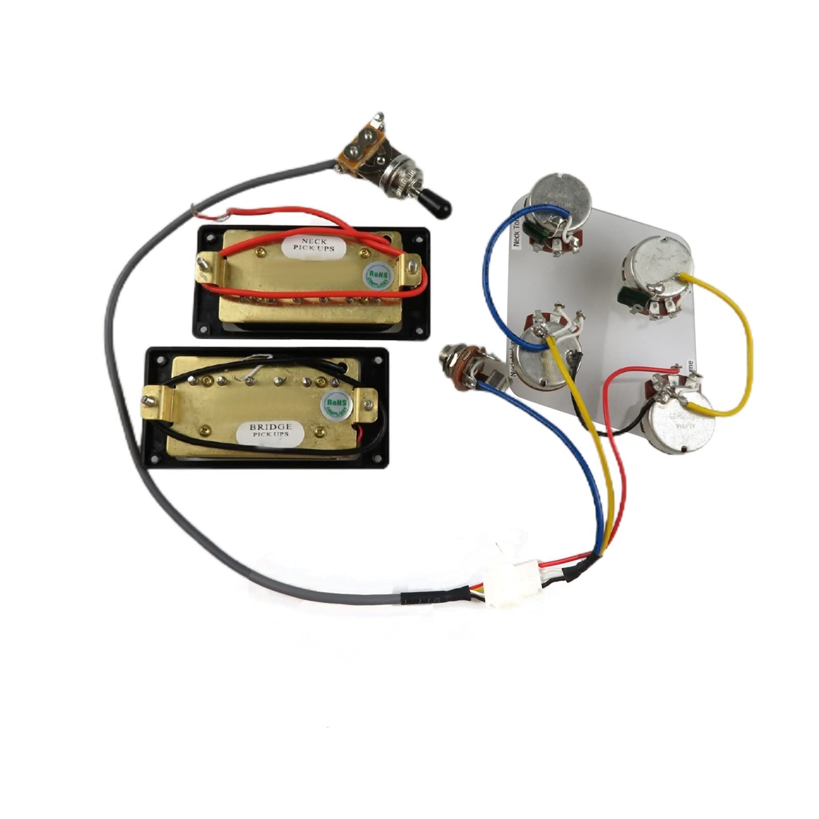 Pastilla de guitarra eléctrica Pickup De Recogida De Guitarra Eléctrica Humbucker Pickups Establecidos Para Kit De Accesorios De Piezas De Guitarra Pastilla guitarra eléctrica (Color : G YE Frame)