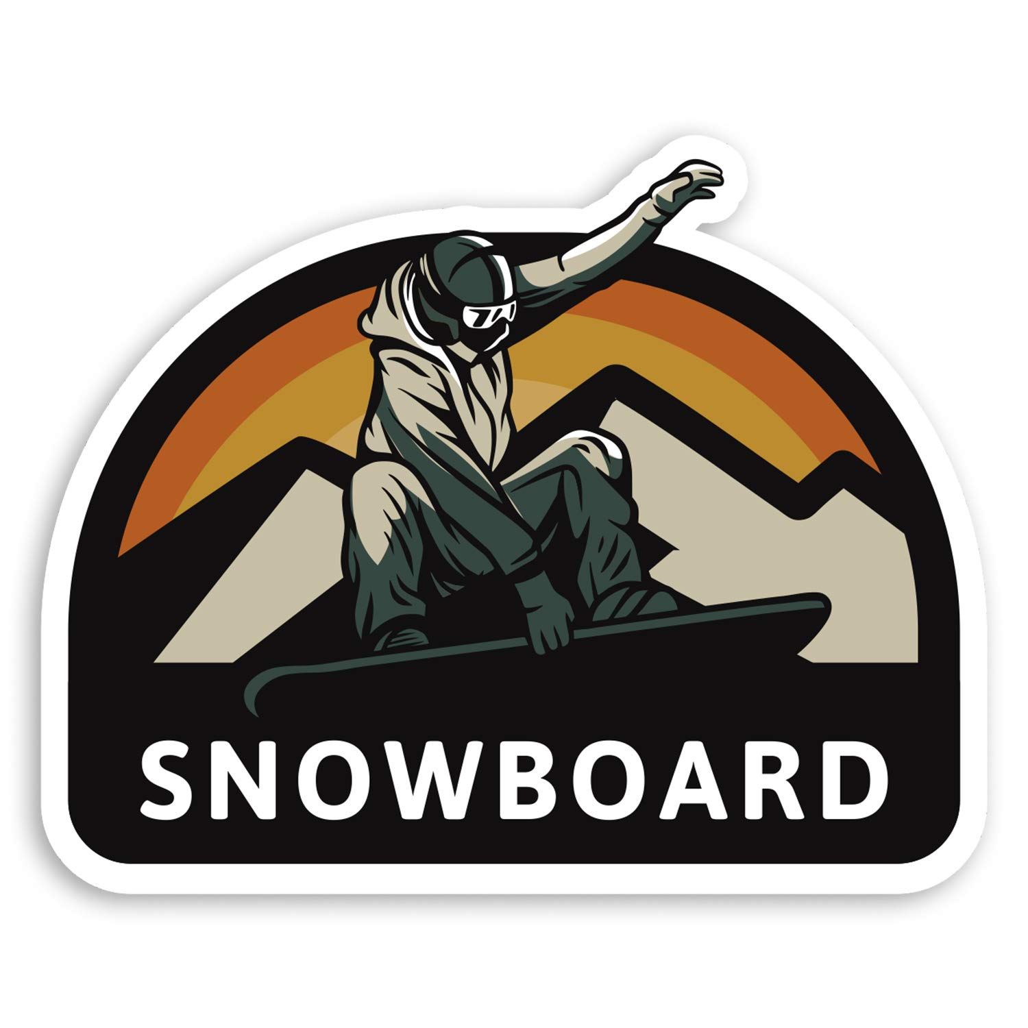Destination Vinyl Ltd Multi 2 X 10Cm Snowboard Vinyl Stickers - Snowboarding Fun Luggage Sticker #30722 (10Cm Wide)