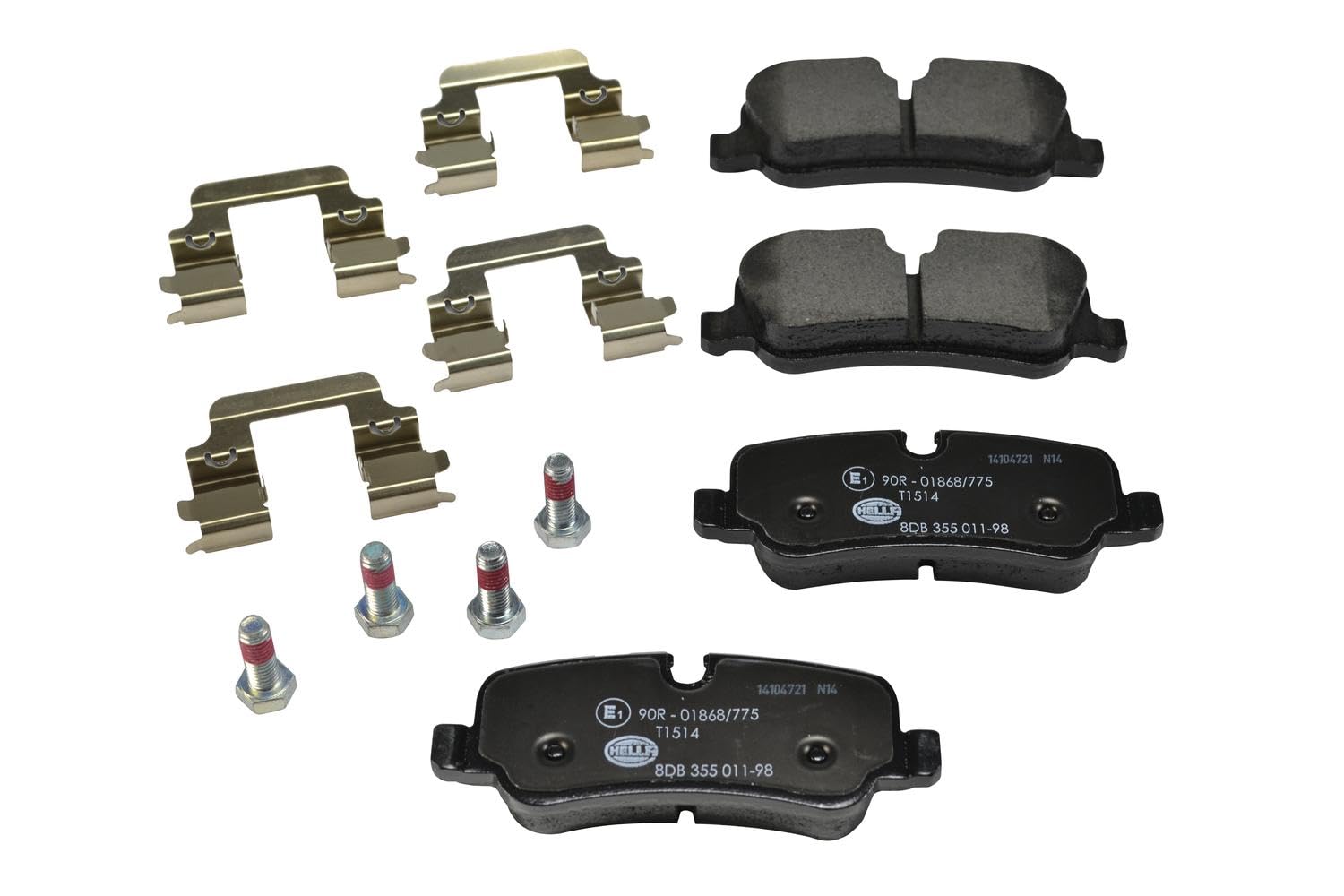 HELLA 8DB 355 011-981 Brake pad set - prepared for wear indicator - T1514 - for e.g. LAND ROVER