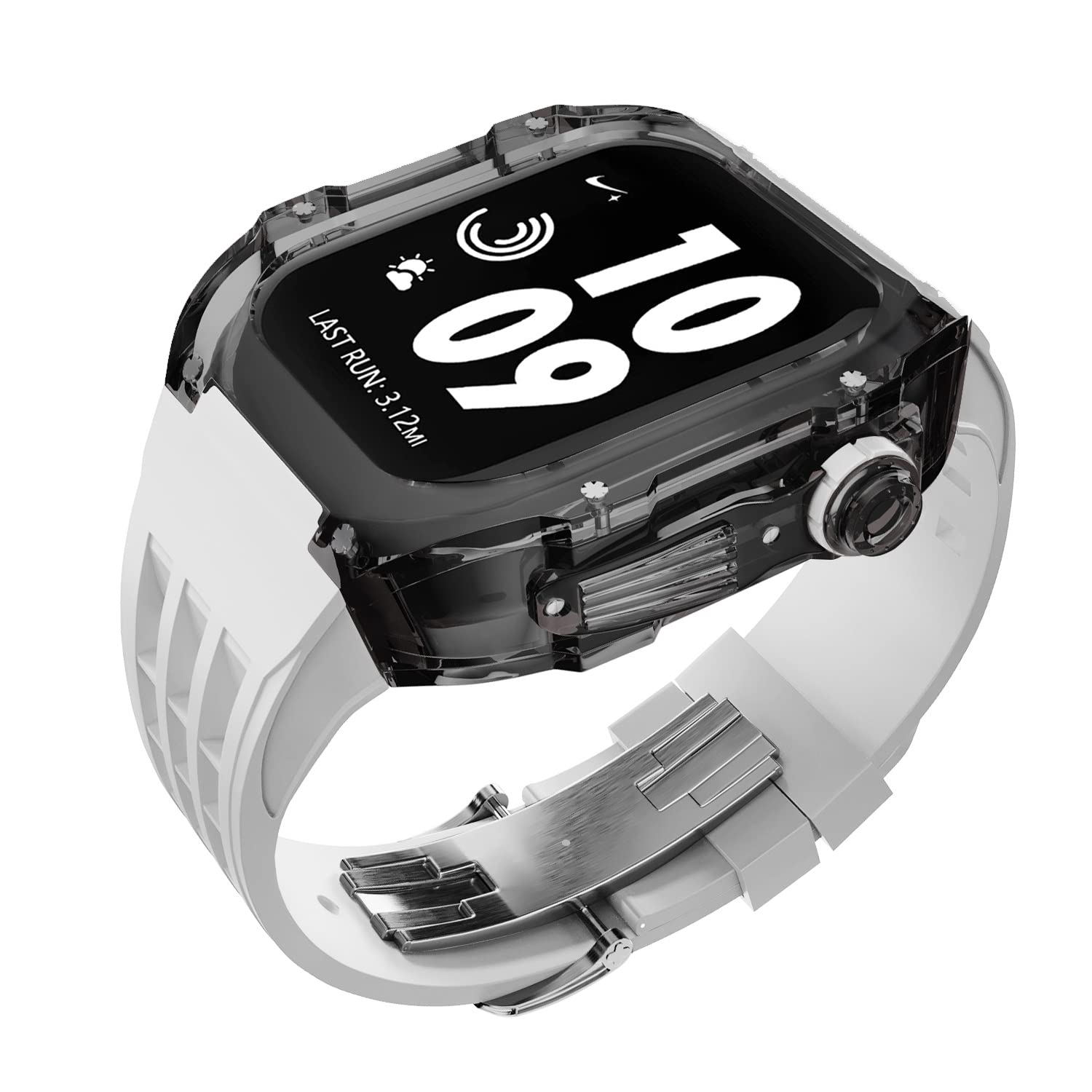 Kit modification Apple Watch Ultra en fluororubans et boîtier métal chic - 8