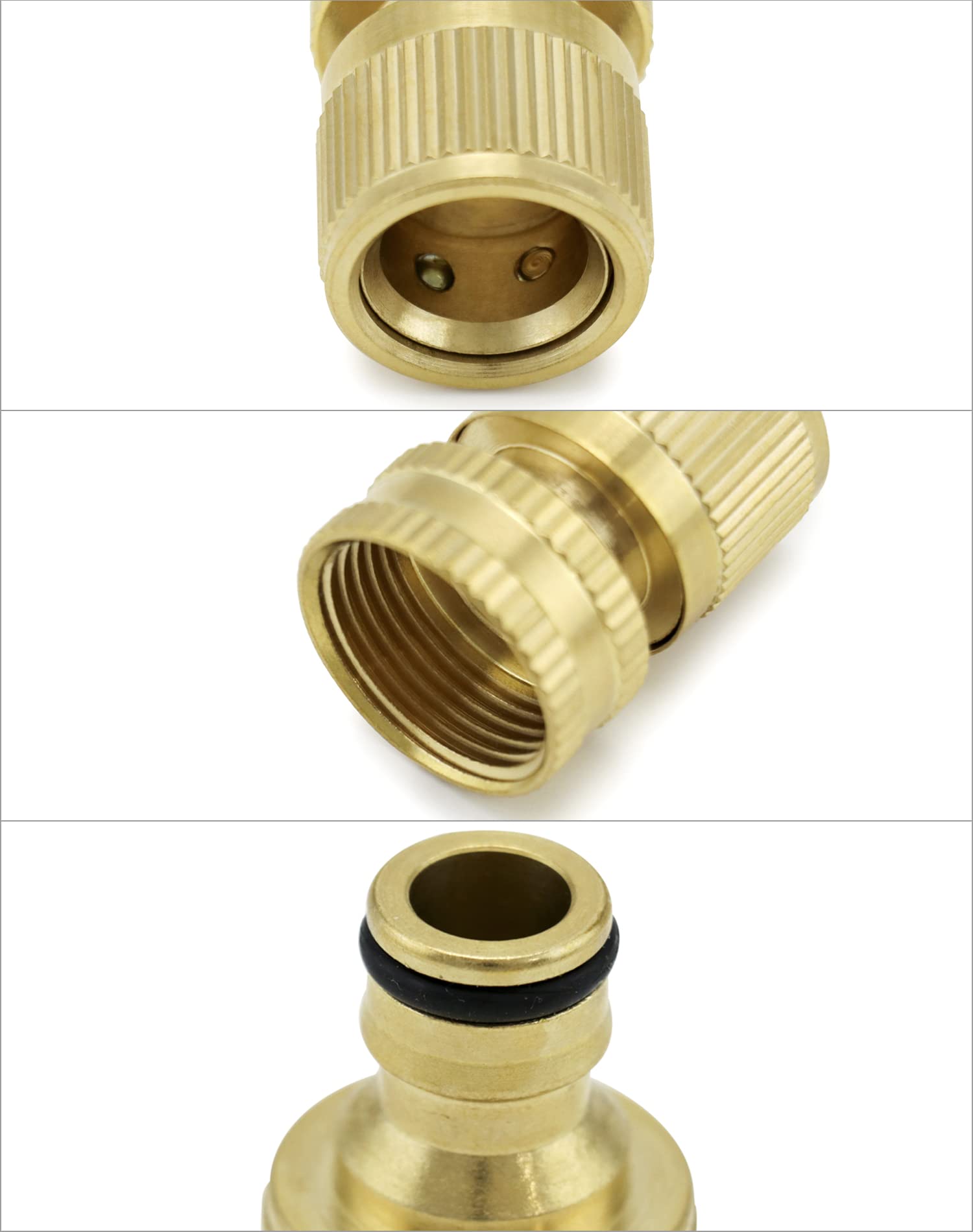 QWORK 8-teiliges Messing Schlauchverbinder Set - Für Gartenschläuche 1/2 Und 3/4 Zoll