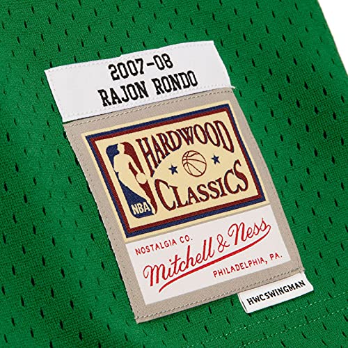 Mitchell & Ness - Maglia NBA Rajon Rondo Boston Celtics 2007-08 Hardwood Classics Swingman, colore: Verde