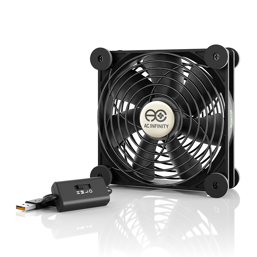 AC Infinity MULTIFAN S3, Quiet 120mm USB Fan, UL-Certified for Receiver DVR PlayStation Xbox Computer Cabinet Cooling AC Infinity MULTIFAN S3, Quiet 120mm USB Fan, UL-Certified for Receiver DVR PlayStation Xbox Computer Cabinet Cooling