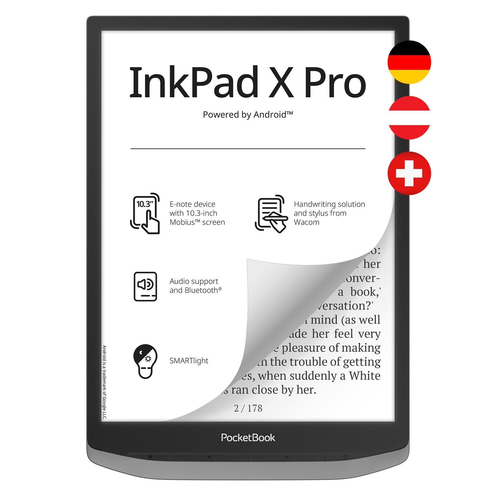 Pocketbook InkPad X Pro Grey 32 GB e-book reader 10.3" Roof version Touch USB-C