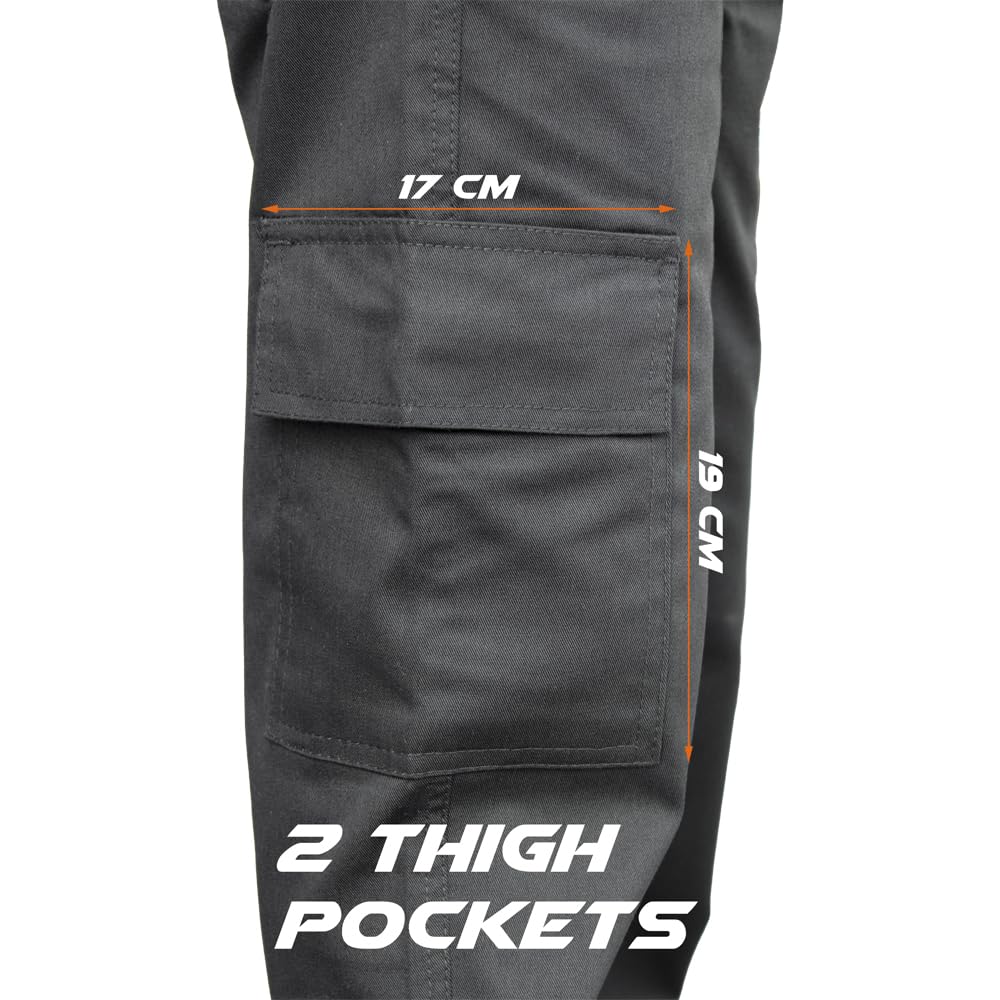 Men's Multi Pockets Cargo Combat Work Trousers Work Pants with Zip & Button — view 4