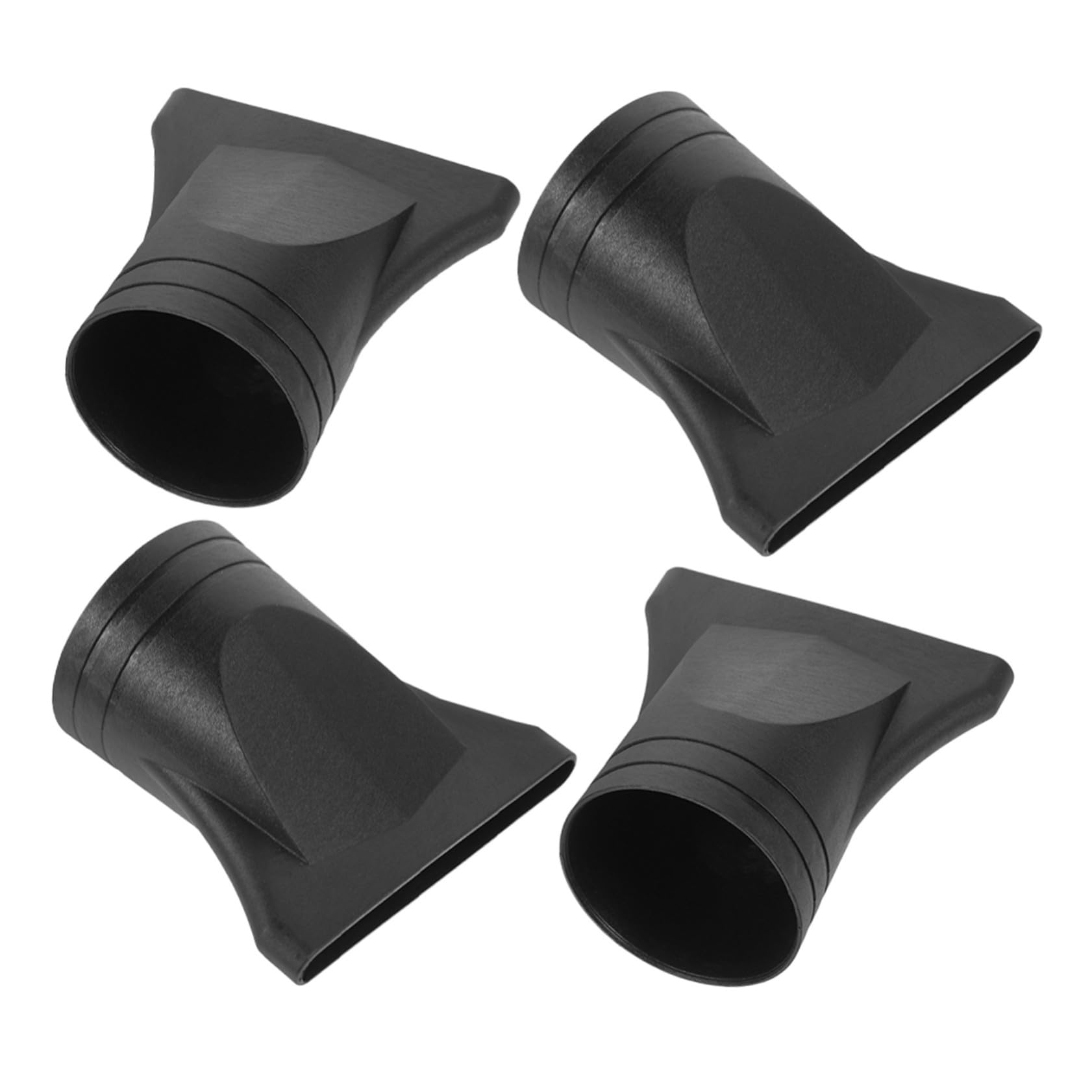Ugelli Concentratori in Plastica Neri 4 Pezzi per Asciugacapelli Accessori Versatili per Migliorare Prestazioni del Phon, Compatibili Bocchette 4-4,8cm