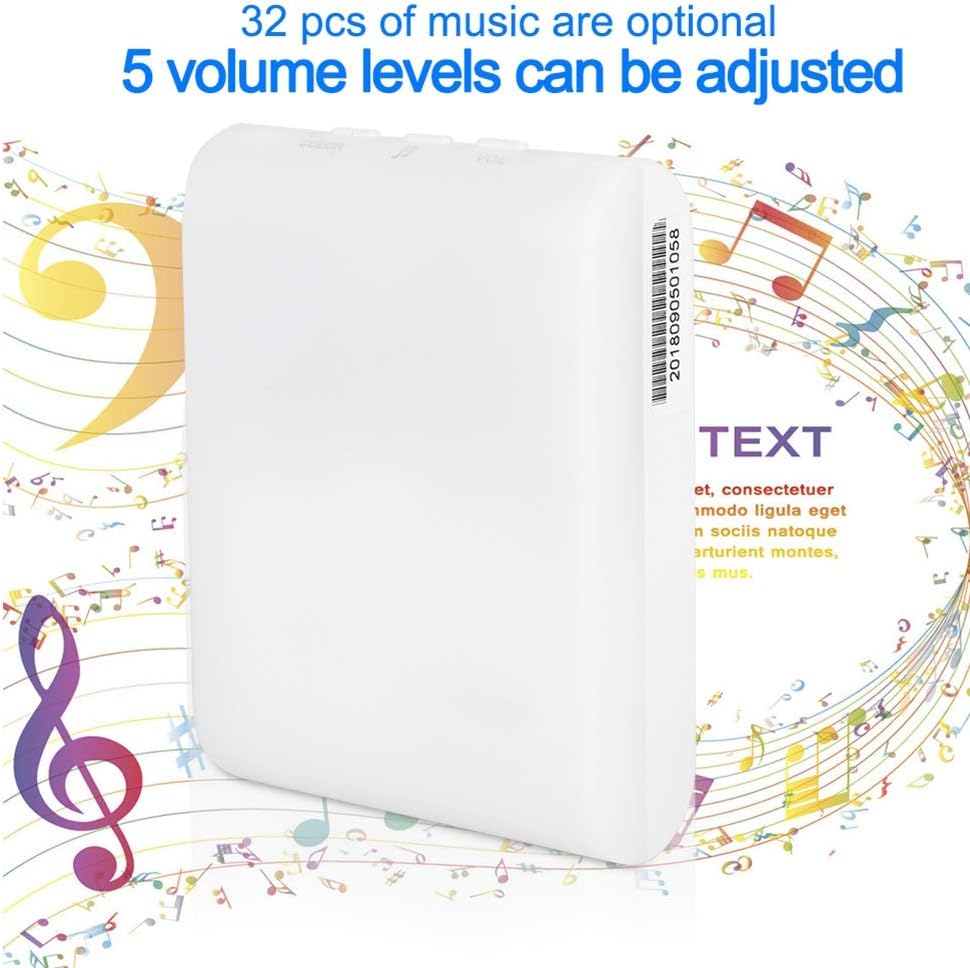 T angxi Door Bell Push Buttons, LED Flashlight Colorful Music Doorbell 32 pcs of Music Option for Home Office Operating at 1000 Feet 5 Volume Levels Patient Elderly Deaf