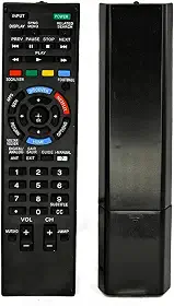 Controle Remoto Compatível com Sony Bravia Universal TV Smart, LCD, LED, HDTV, Substituto, Infravermelho, Preto, Ergonômico