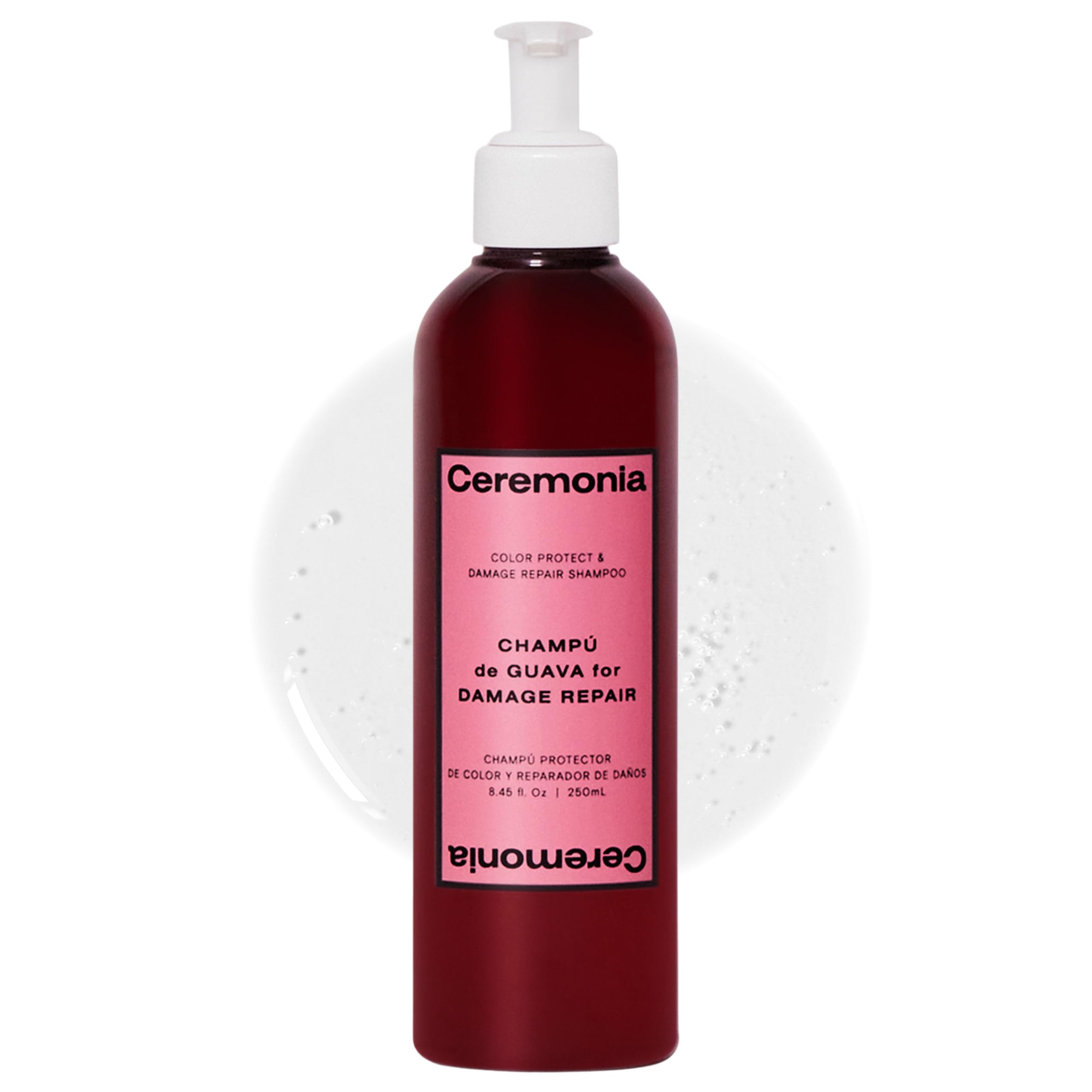 Ceremonia Guava Protect & Repair Shampoo with Aloe Vera for Damaged and Color Treated Hair, 8.45 Fl Oz | 250 mL