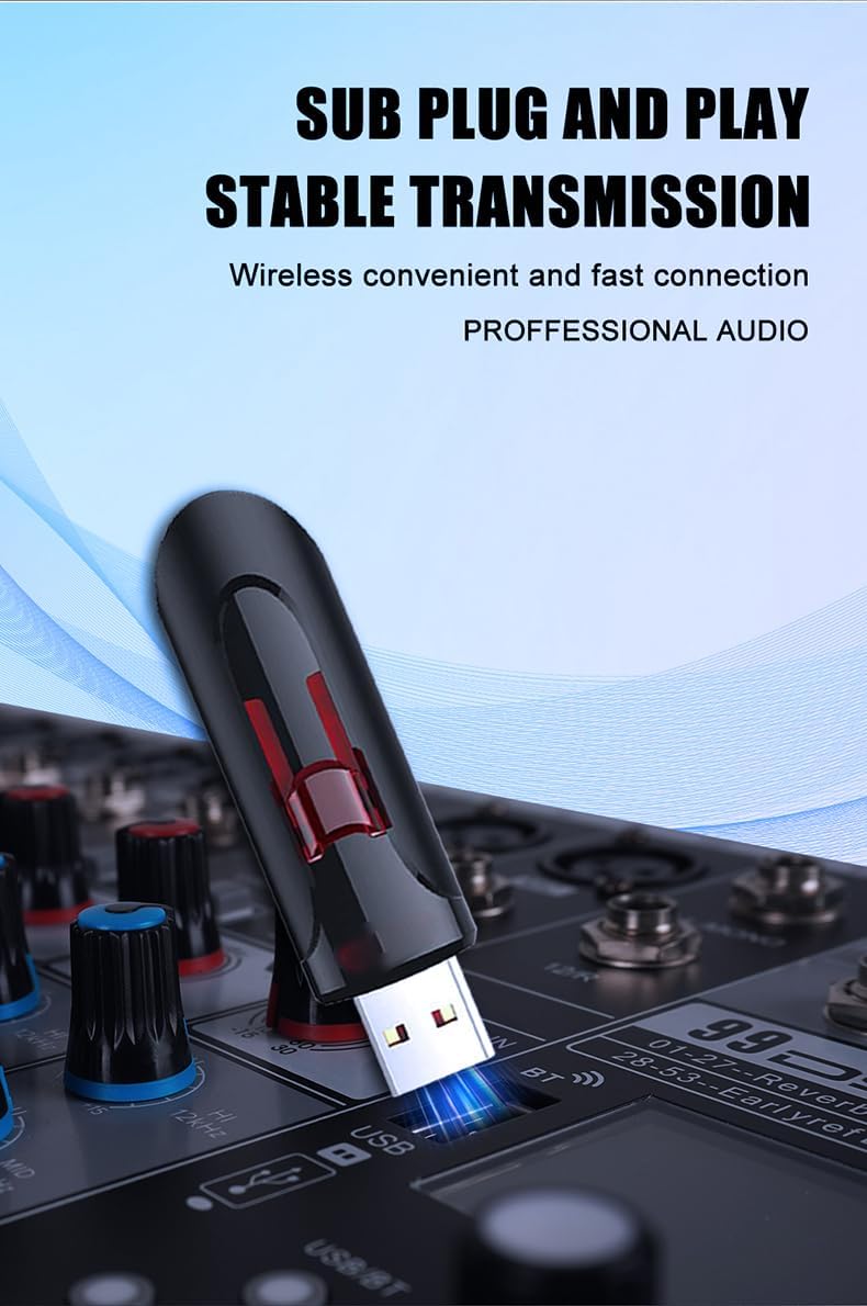 Yamnweo EX-8 Audio Mixer Built-in Sound Card and DSP Display