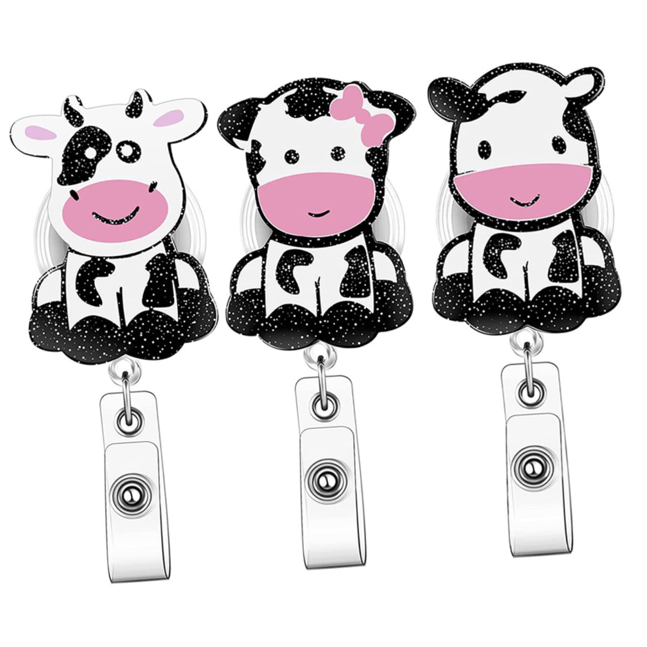 EXCEART 5 Set Porta Badge Retrattile Set Cordino Petto Clip Per Badge Pediatrici Per Tessere Identificative 3 Pezzi * 5