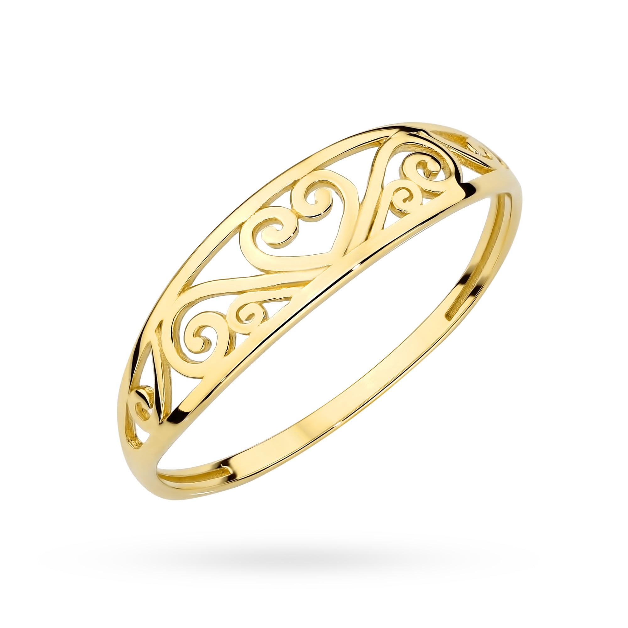 MARKO Goldring Damen 333 Echtgold – 8 Karat Gelbgold Ring mit Herzmotiv, romantischer Damenring, Goldschmuck Geschenk für Frauen