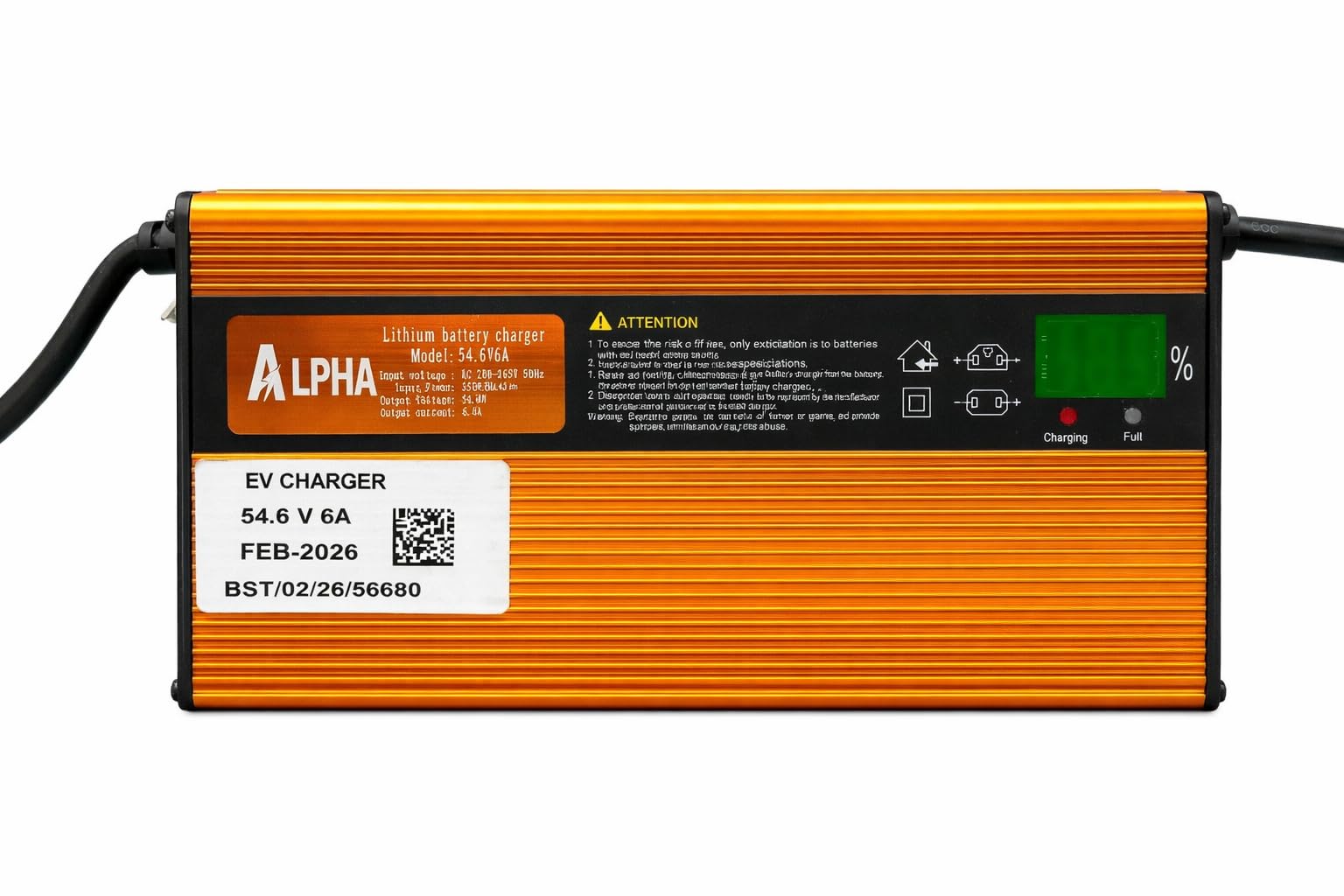 Alpha 54.6V 6A, 48V Lithium-ion Battery Charger with Intelligent LED Display, Auto Cut Off Charger| Japanese Technology-image-8