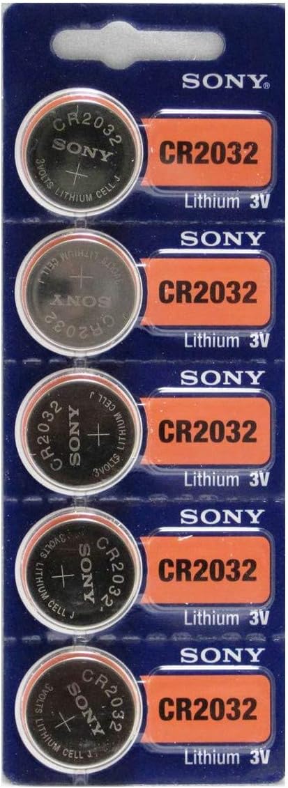Sony CR2032 3V Lithium 2032 Coin Battery, 5 Pack
