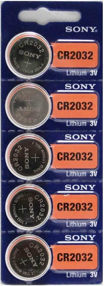 Sony CR2032 3V Lithium 2032 Coin Battery, 5 Pack