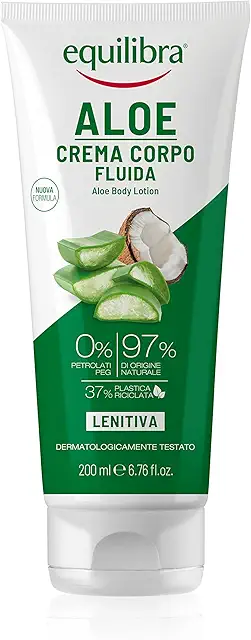 Crema Corpo Fluida con Aloe Vera - Idratante e Lenitiva per Pelle Secca, 200 ml
