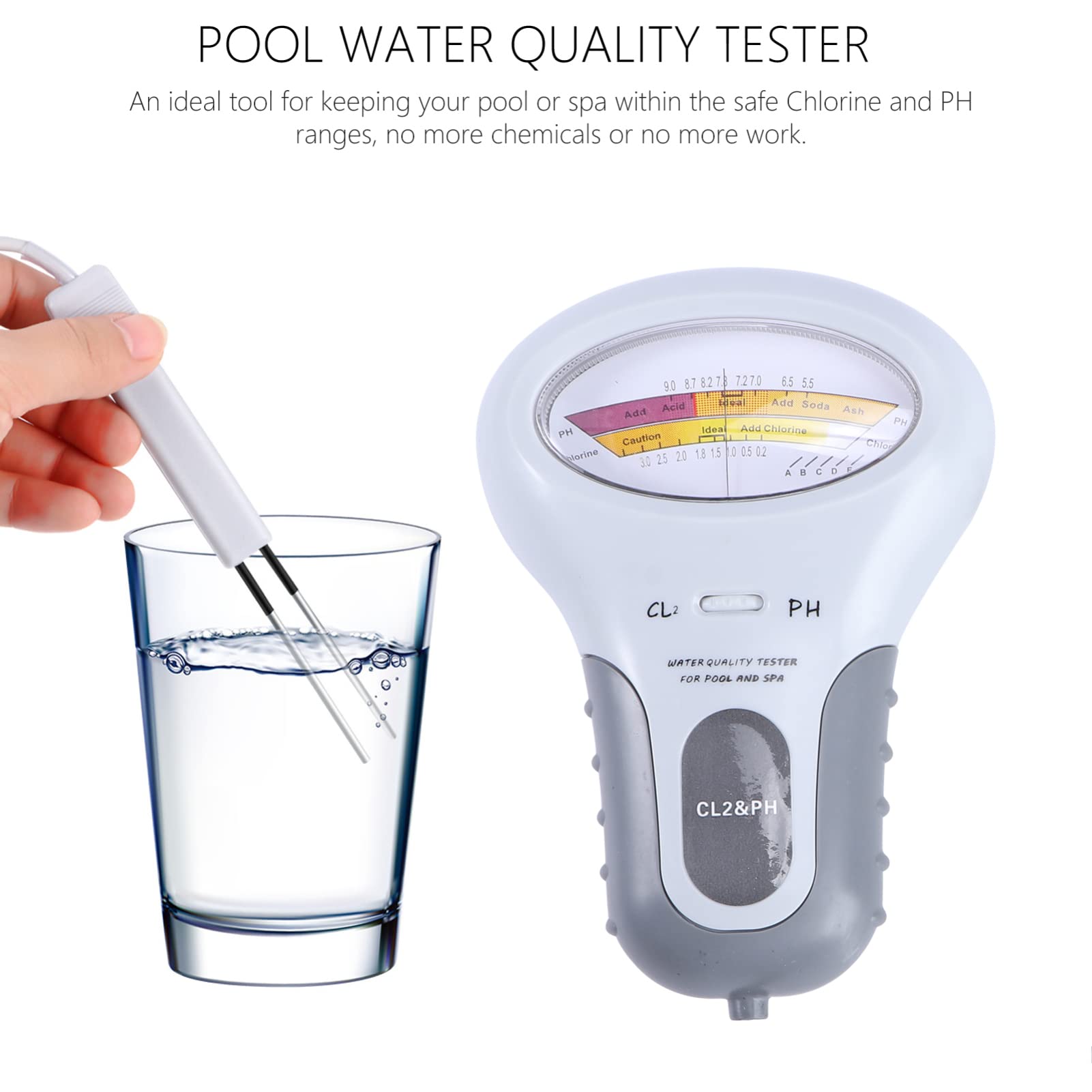 Poolwasserqualitätsprüfer Ph und Cl2-tester aus Kunststoff Weiß