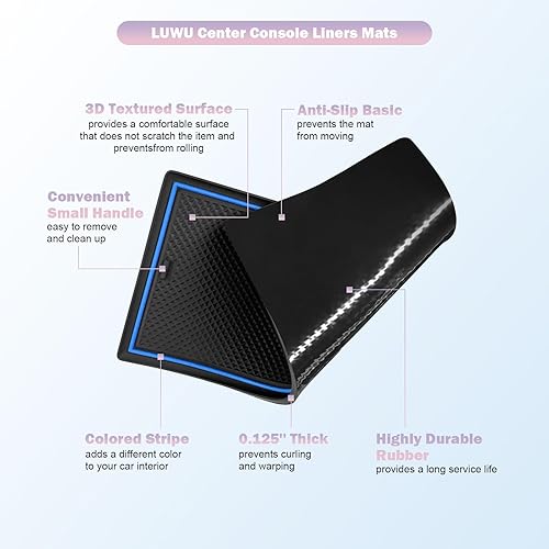 Miniatura 3 de LUWU Alfombrillas para consola central Mini Cooper F56 2025 2024 2015-2025 Mini Cooper F56 insertos para portavasos Mini Cooper para ranura de