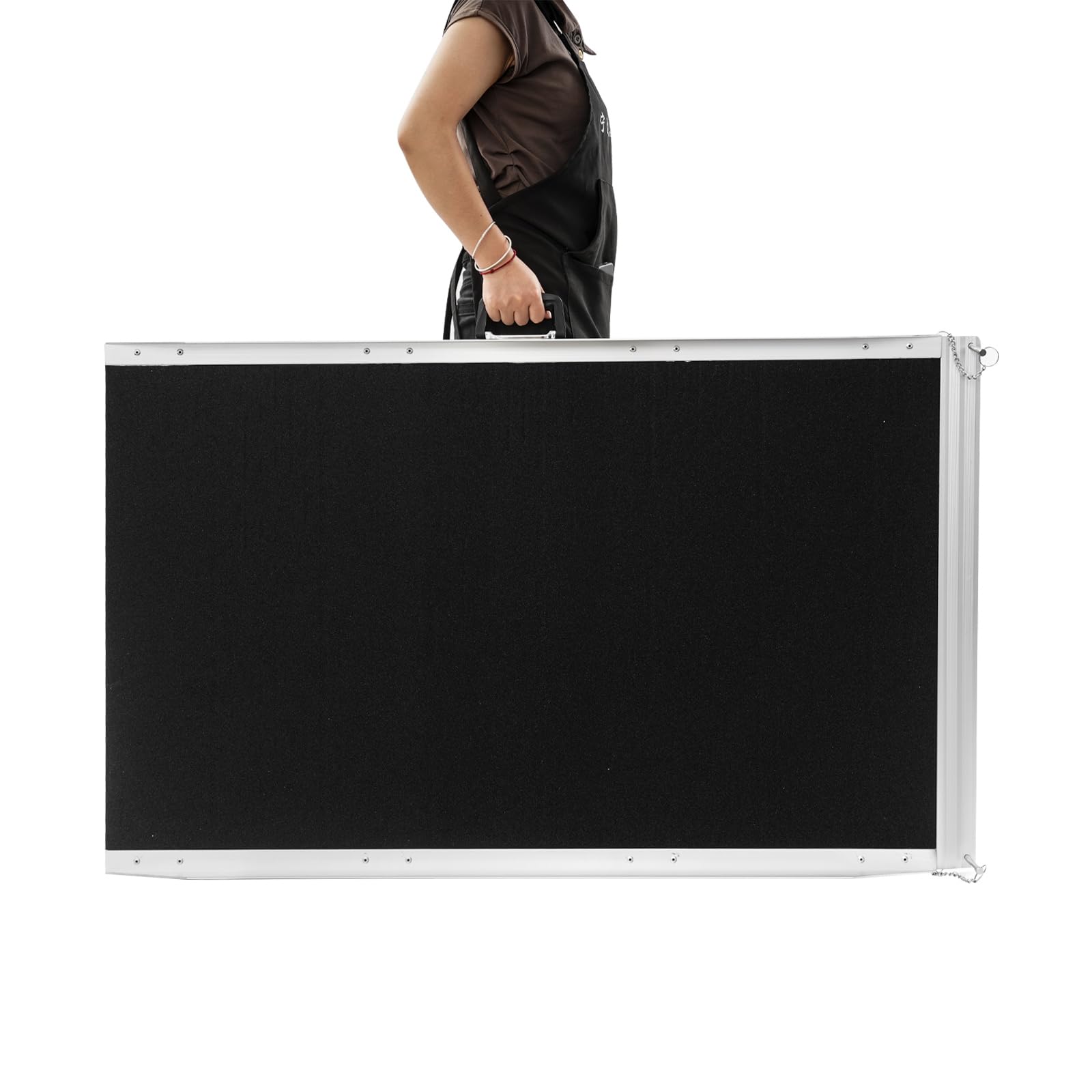 Rampa para silla de ruedas de 122 cm portátil con superficie antideslizante | Rampa de aluminio para puertas y escalones, carga máxima de 272 kg para andador, scooter de movilidad