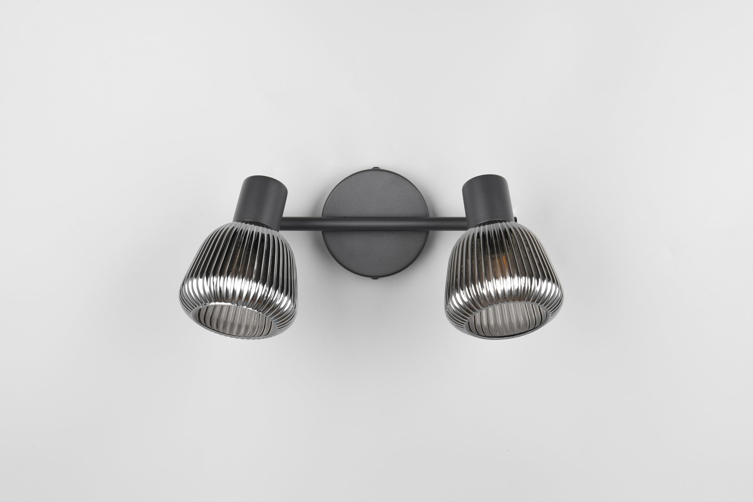 Trio Leuchten Spotbalken Tarifa 862800232, Metall Schwarz matt, Glas Chrom bedampft, exkl. 2x E14