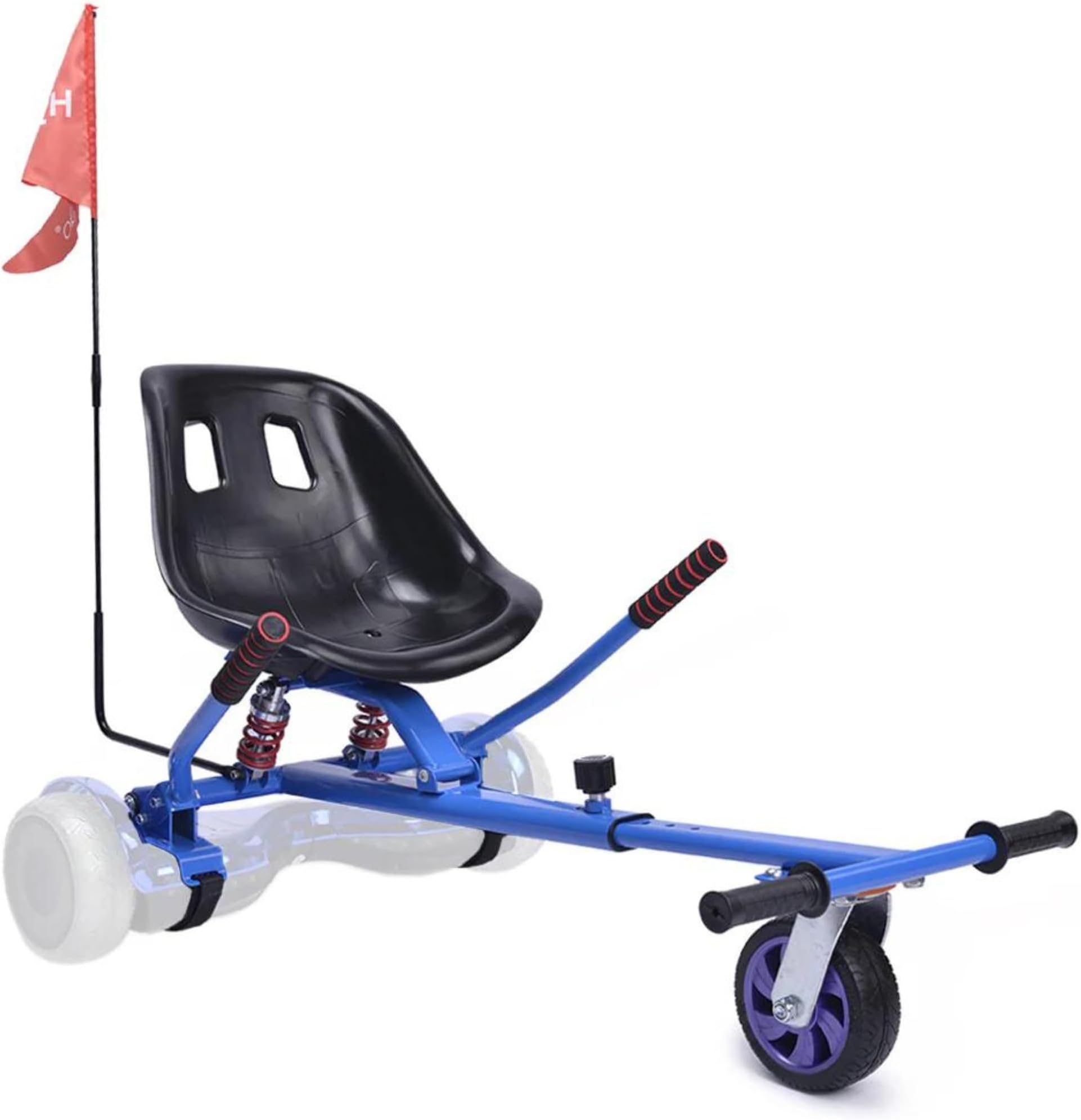 Gift GadgetsR2 Midnight Blue Dual Suspension Hoverkart Go Kart Hover Cart Seat With Off Road Hoverkart Attachment Wheel Tyre Fits 6.5" 8.5" 10" Hoverboards Adjustable Frame