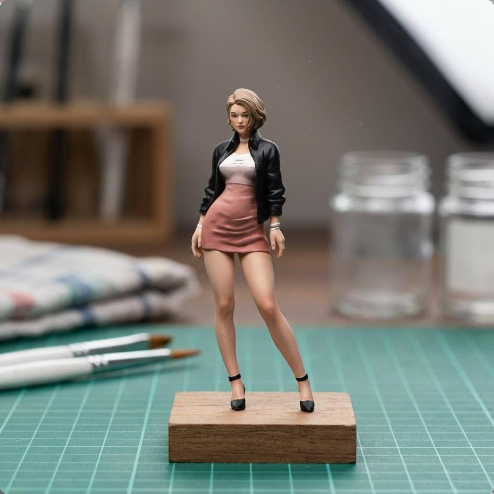 Frauenfigur im Maßstab 1:18, detailreich, für Dioramen, 1/18 Stehende Bemalte Figur