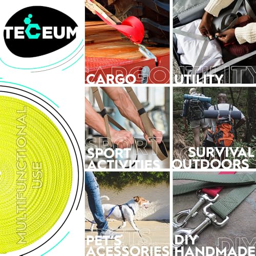 Image of TECEUM 3 /4 inch & 5 /8 inch & 1 inch & 1.5 inch & 2 inch Webbing - 10 25 50 Yards - 40+ Colors - Heavy Duty 1 Inch 1.5 Inch 2 Inch Backpack Straps - Webbing for Outdoors Indoors Crafting DIY