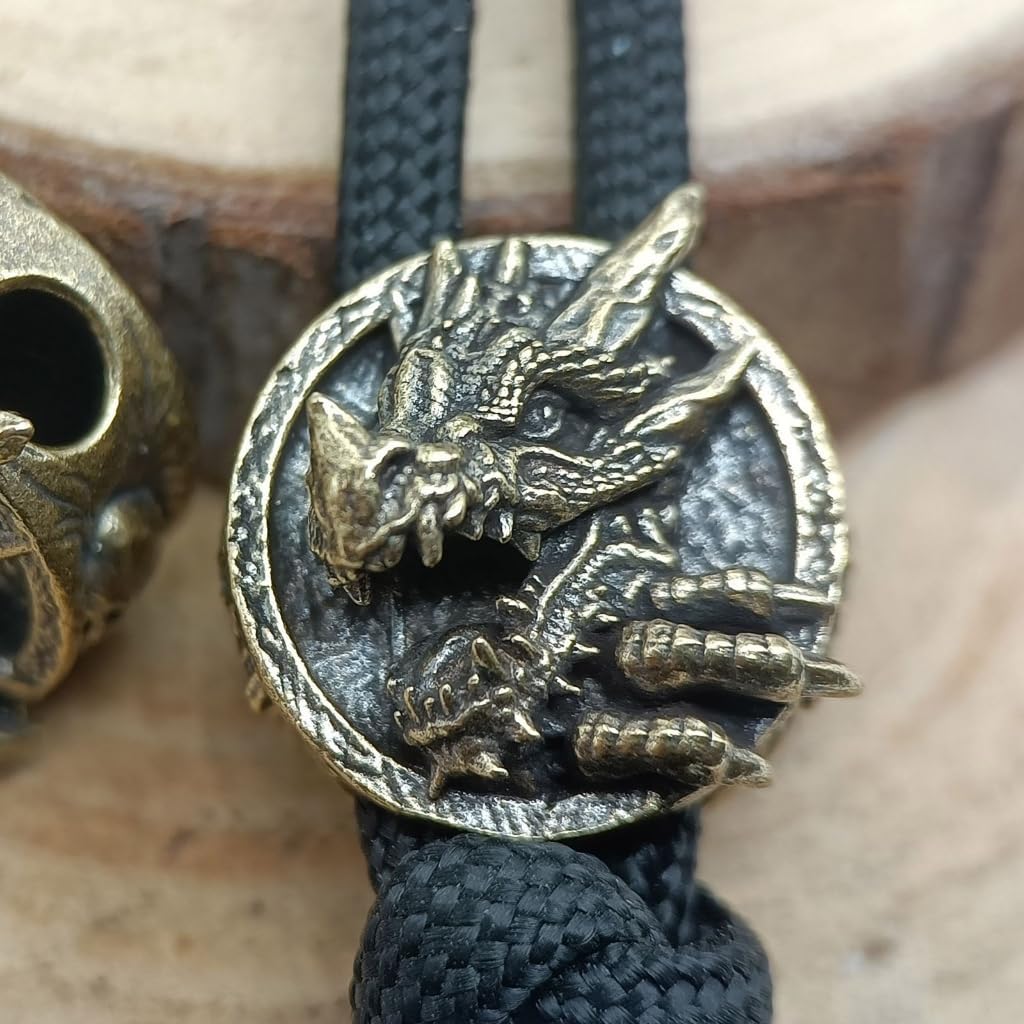 Delicate Brass Dragon Pendant With Paracord For Easy Attachment To Outdoor Gear image 3