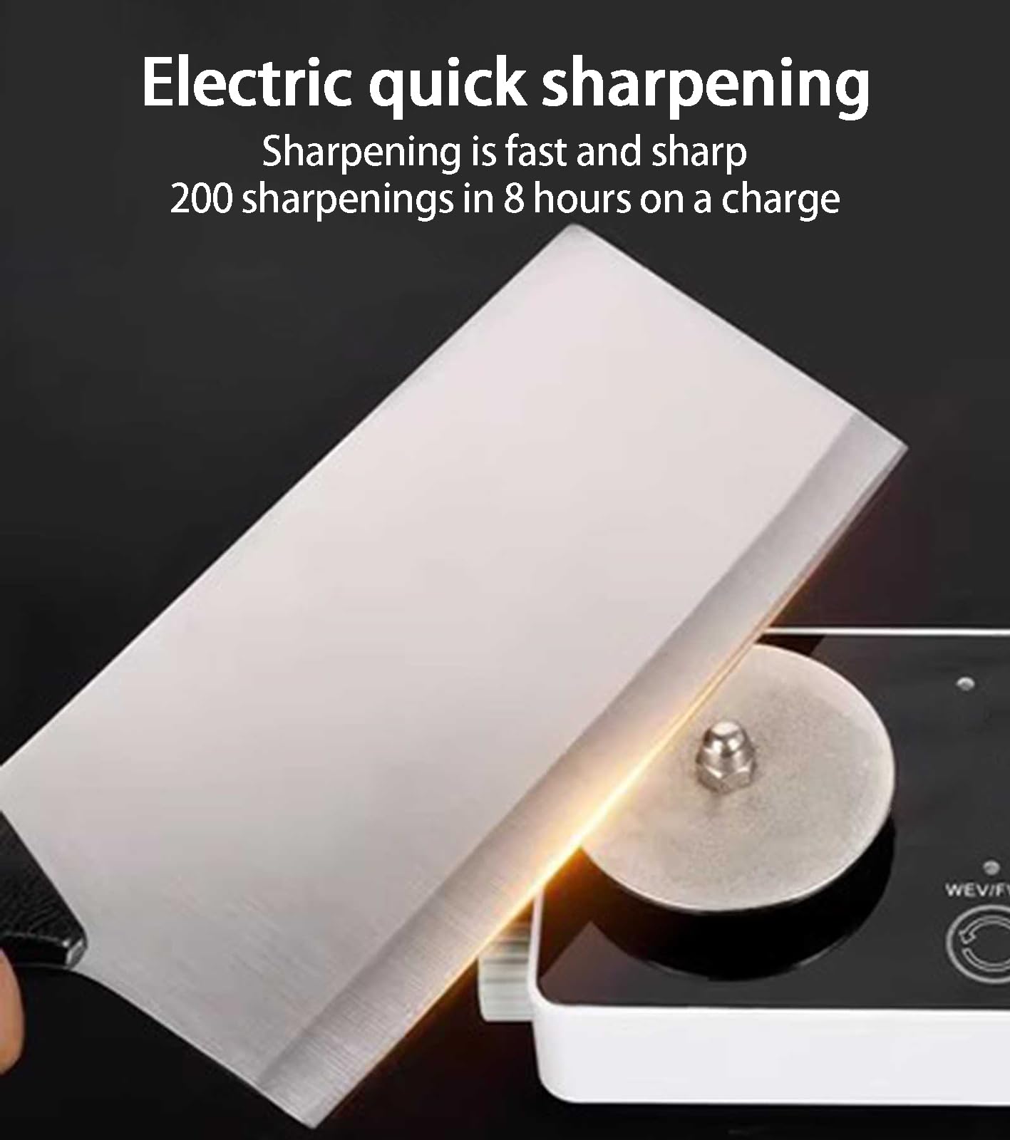 Affilacoltelli Elettrico, 5000 Giri Al Minuto, Affilatura Delicata, Nero