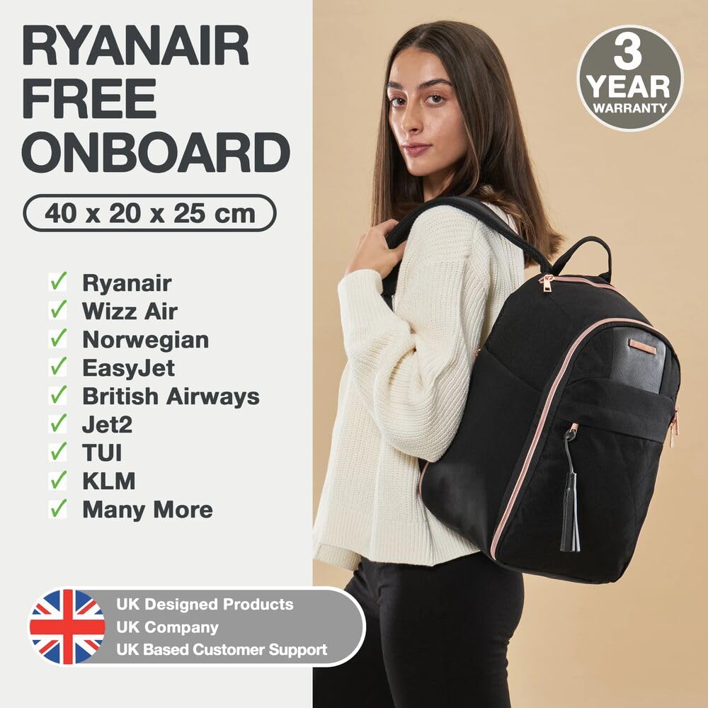 Travel Hack Collection akcesoria podróżne, Czarny, Underseat Backpack - 40x20x25cm