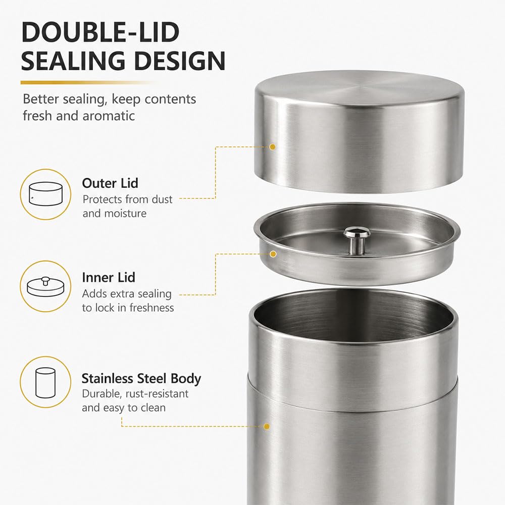 2Pezzi Barattoli Acciaioinox Cucina Sale Zucchero Caffè 650ml