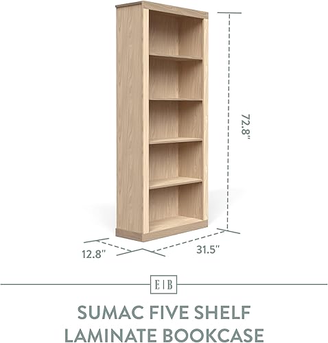 Miniatura 10 de Edenbrook Sumac - Estantería organizadora de 5 estantes para muebles de dormitorio o muebles de oficina en casa, estantería blanca