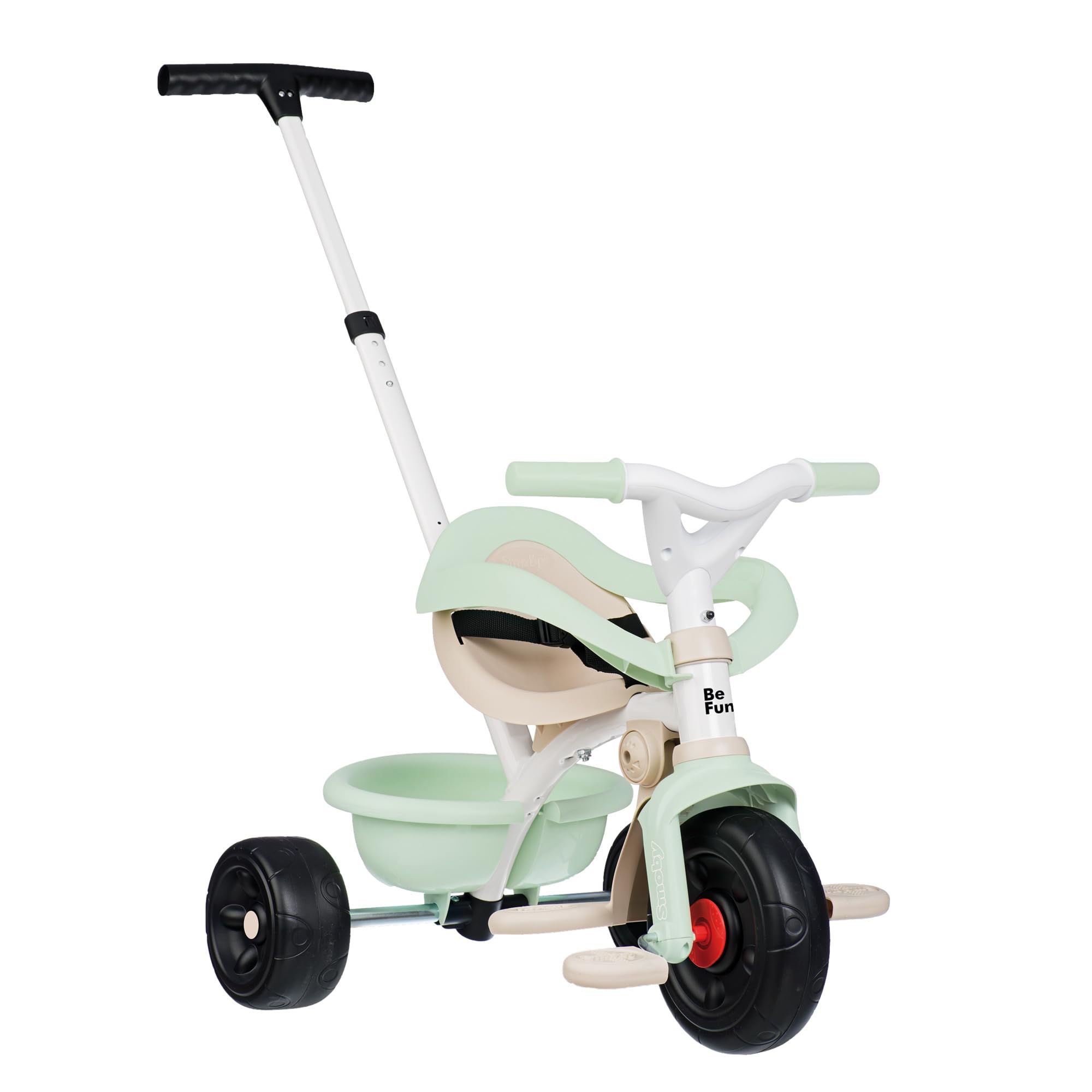 Smoby - Triciclo Be Fun Confort - 3 in 1 Evolutivo - Maniglione Parentale Regolabile a 3 Altezze - Seduta Regolabile - Dai 10 Mesi ai 3 Anni - Prodotto in Spagna
