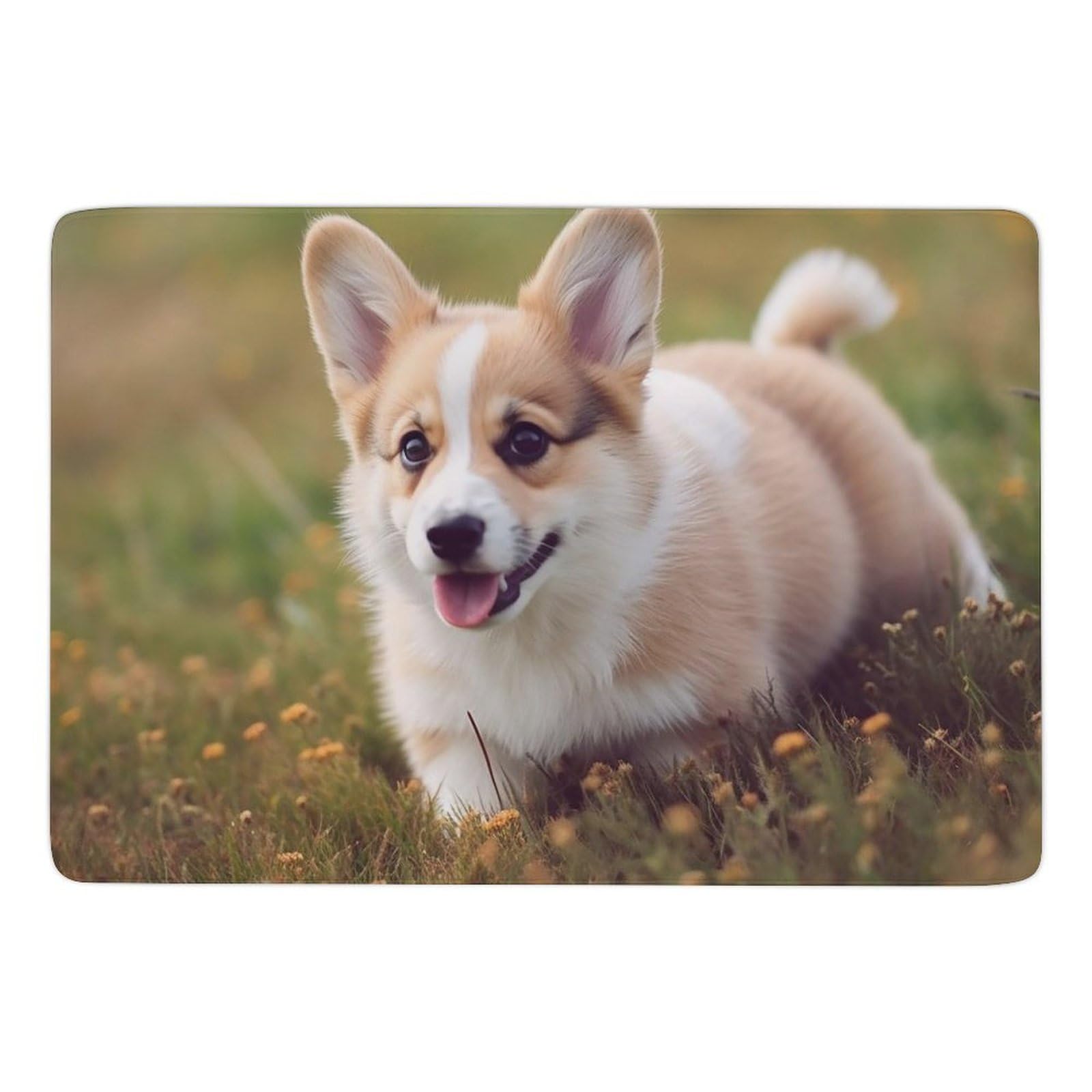 Tapis corgi lavable en velours corail antidérapant pour le salon et la chambre
