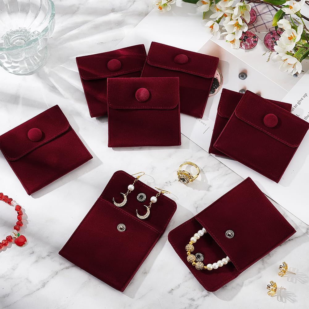 NBEADS 24 pz Sacchetti di Gioielli In Velluto con Bottone A Pressione, Borse Portaoggetti per Gioielli In Velluto Color Seta di Mais Borsa Regalo di Lusso per Confezione Regalo, 7.4x7.1cm