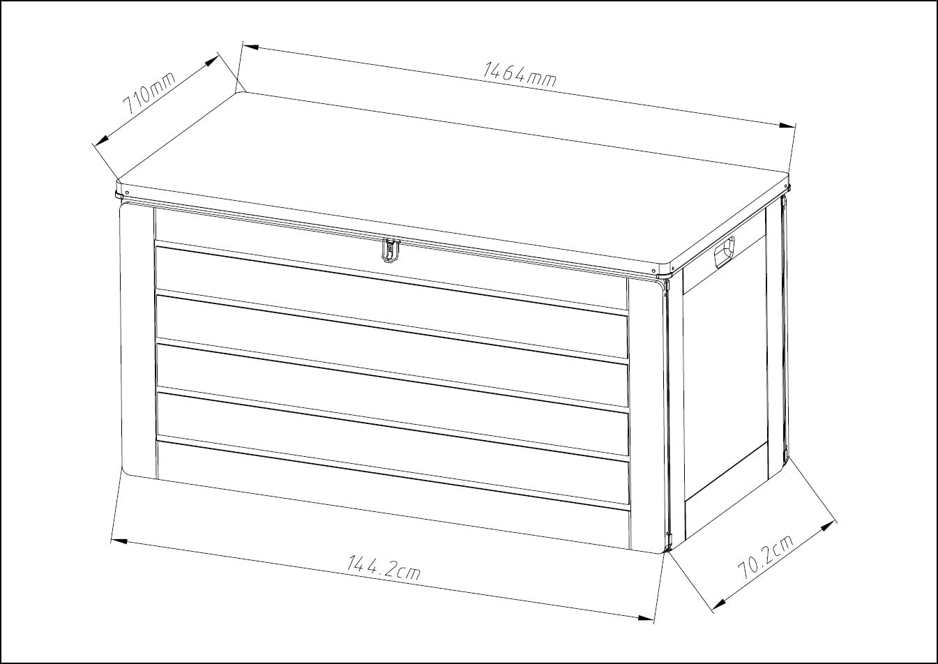 Garden Gear Grey Lockable Storage Patio Box with Sit-on Lid Weatherproof Polypropylene Secure Outdoor Seating (680 Litre) — view 8