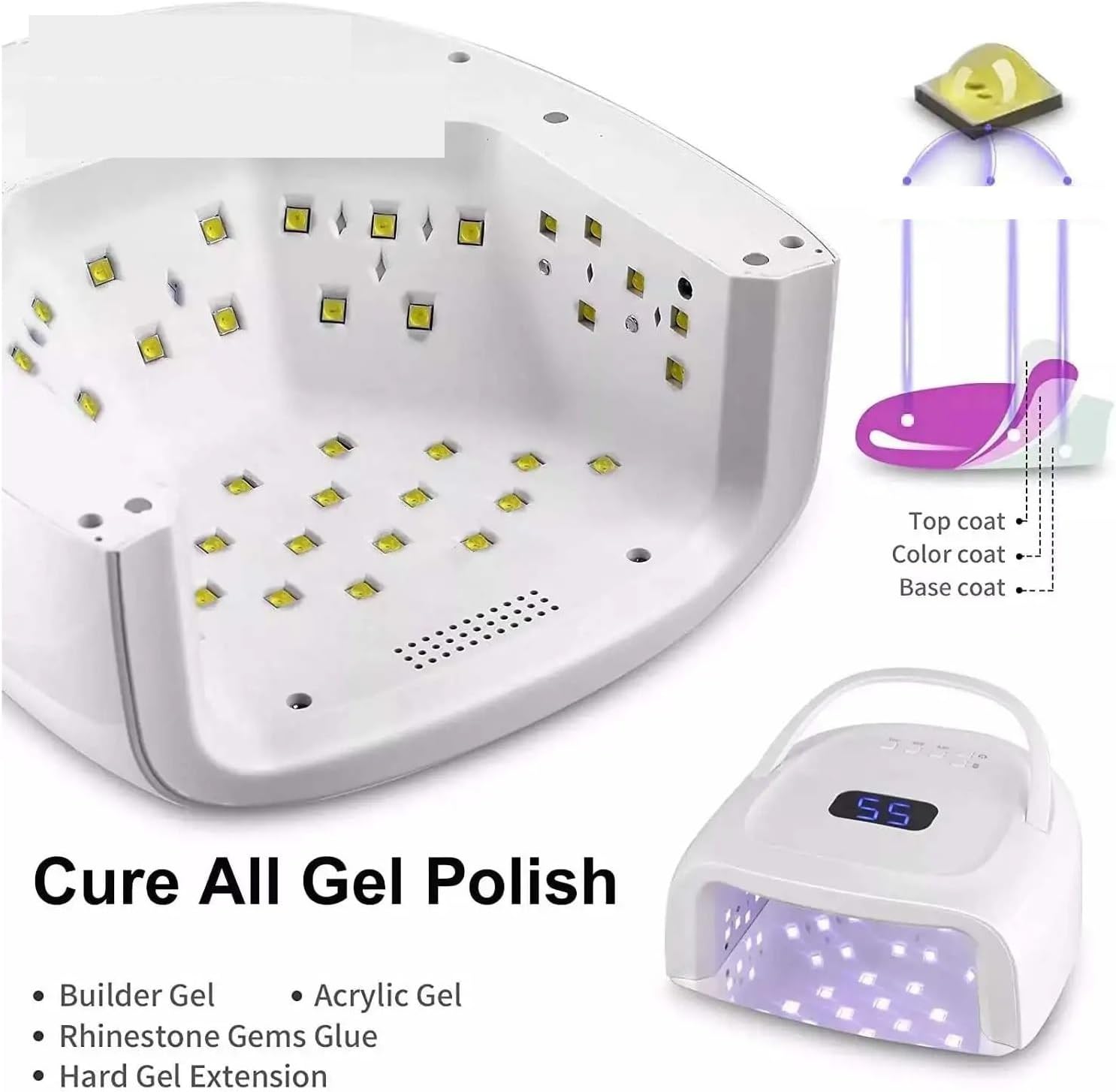 Compatible for S20/S10 Nail Lamp Wireless Gel Laquer Dryer Manicure Light Pedicure Lamps Cordless(7800mAh S10 pinkblue,UK)