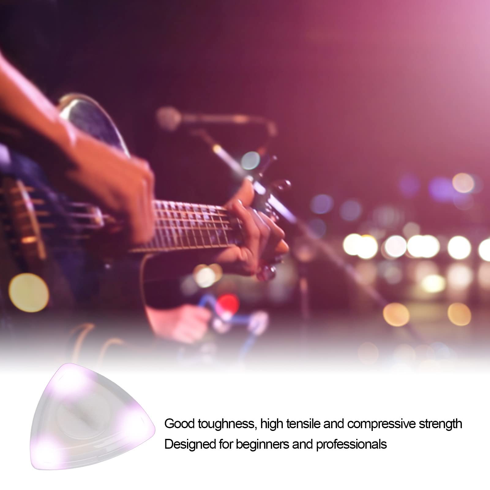 Keenso Glowing Guitar Pick with High Sensitivity LED Light Guitar Pick Replacement for Guitar (Purple), Kompakt - Image 3