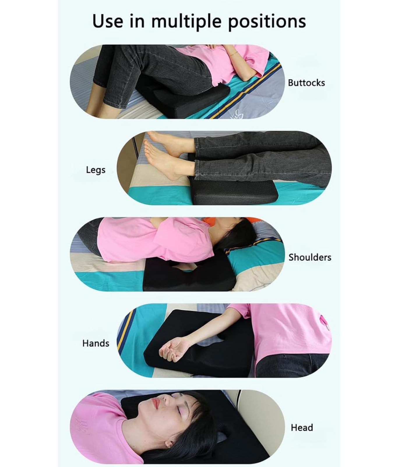 BLUEZY Cojin Antiescaras para Silla De Ruedas, Pressure Sores Cushions, Cojín De Espuma Viscoelástica para Personas Mayores, Postradas En Cama Y con Discapacidad
