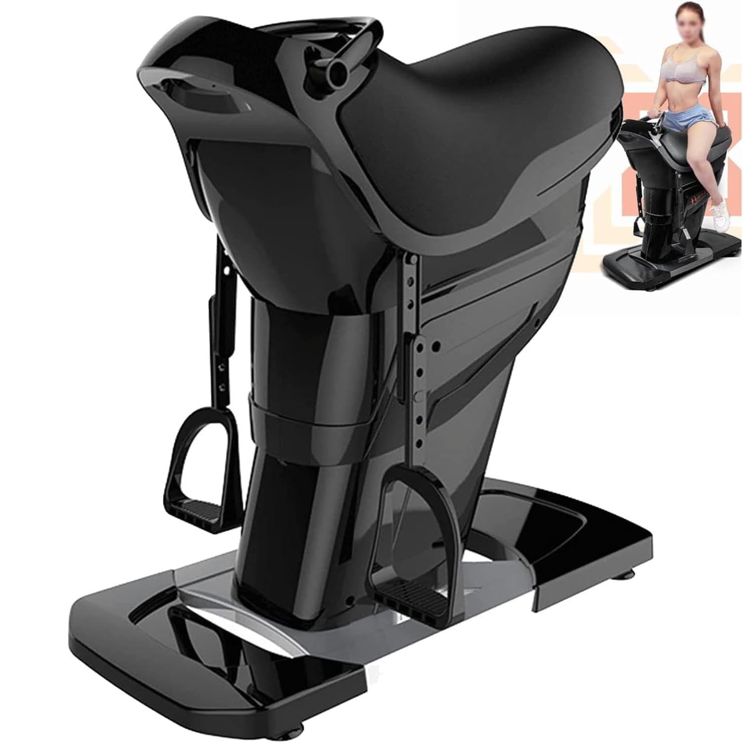 COYEUX 200W Electric Horse Riding Machine, Indoor Riding Equipment, 3 Smart Modes Abdominal Training Device, 20 Speeds Simulation Riding, with Bluetooth Music Function, LCD Display
